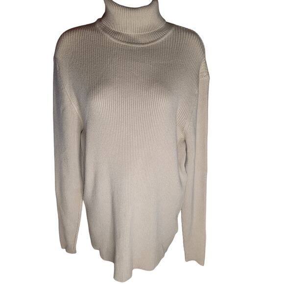 Coofandy Women Turtleneck Sweater Khaki Heavy Ribbed Knit NWT Sz M - Picture 1 of 3